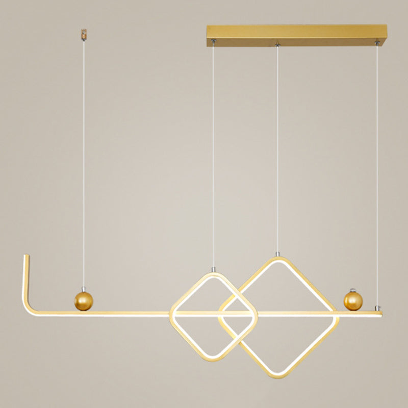 Metal Linear Island Pendant Modern Multiple-Light Island Lighting