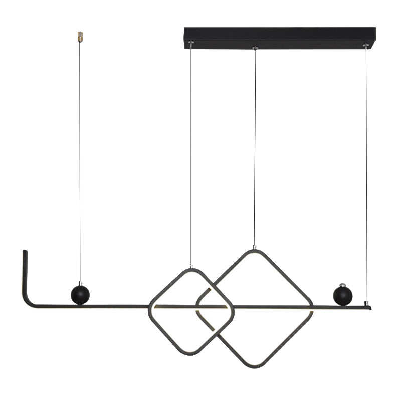Metal Linear Island Pendant Modern Multiple-Light Island Lighting
