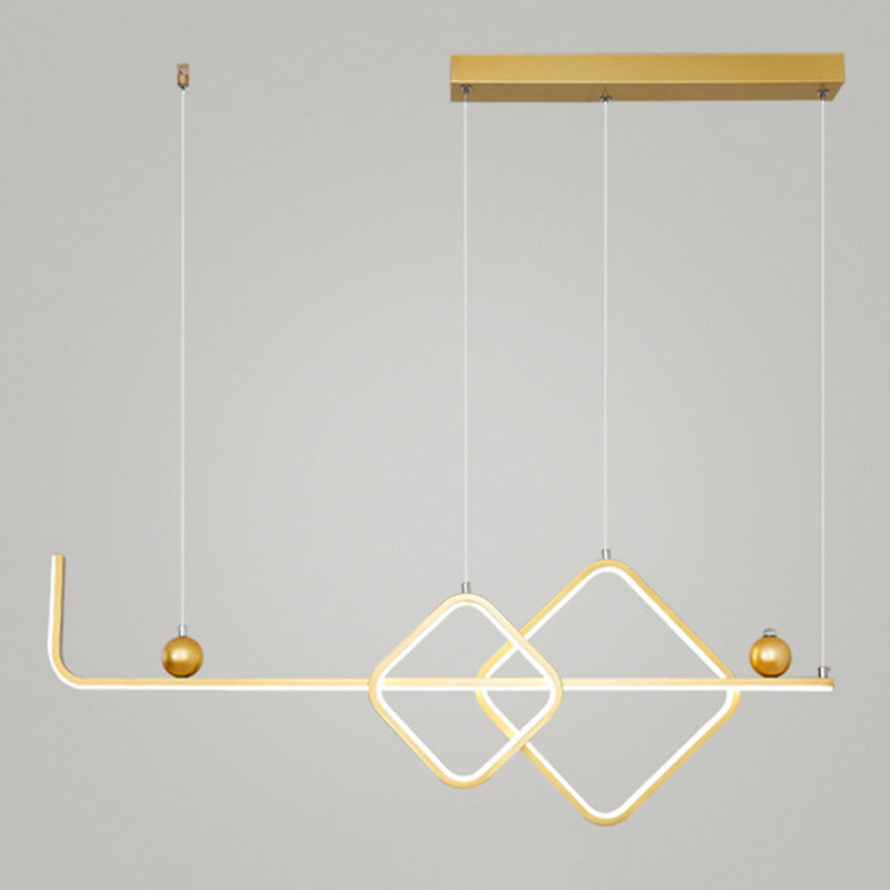 Metal Linear Island Pendant Modern Multiple-Light Island Lighting