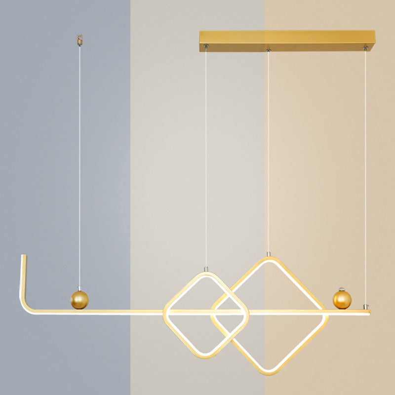 Metal Linear Island Pendant Modern Multiple-Light Island Lighting
