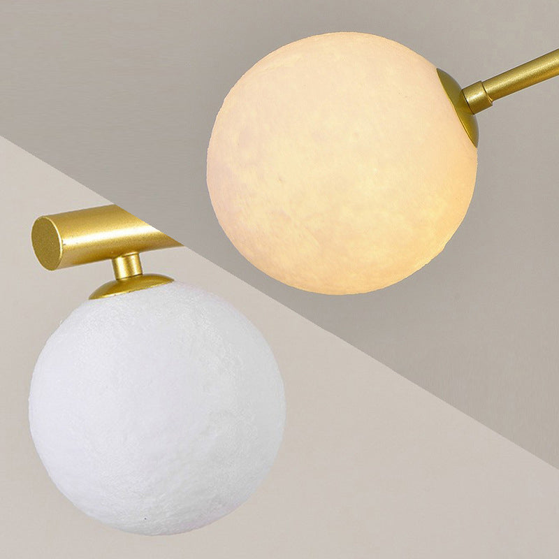 Modern Style Ball Shade Pendant Lighting 4-Lights Glass Hanging Lamp for Dining Room