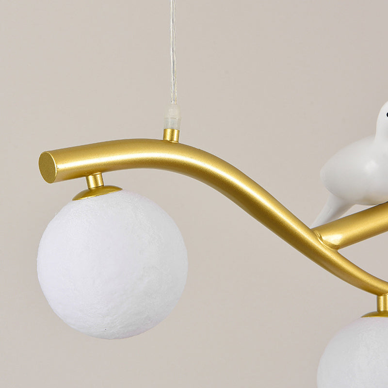 Modern Style Ball Shade Pendant Lighting 4-Lights Glass Hanging Lamp for Dining Room