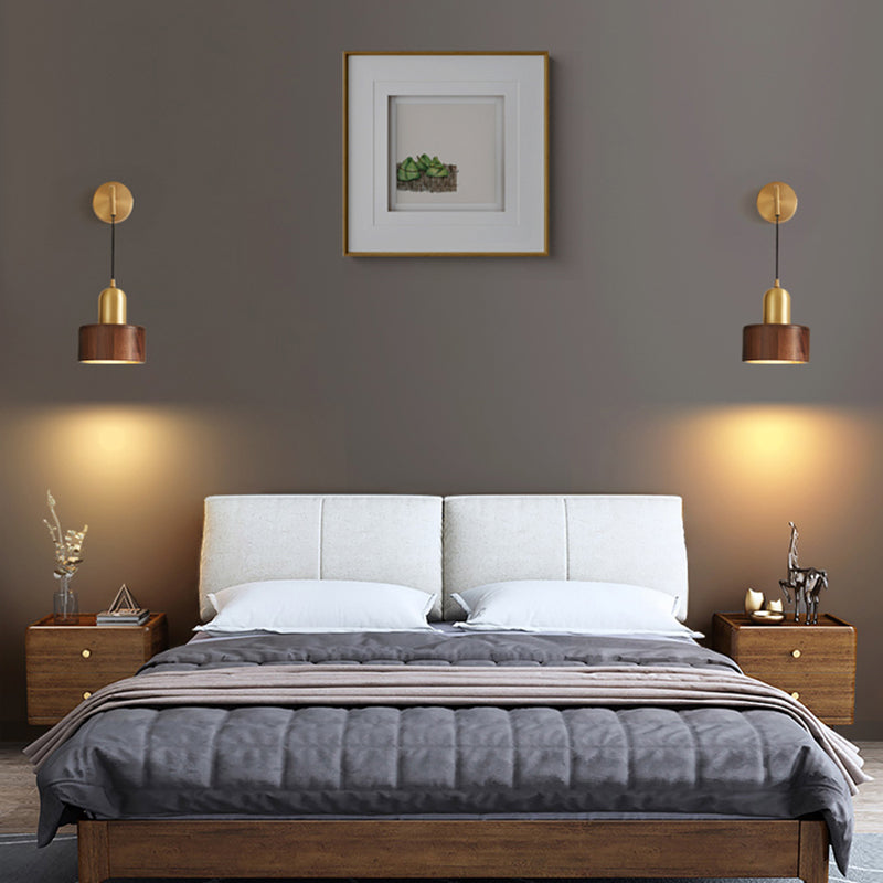 Nordic Wall Light Fixture Minimalist Wooden Wall Light Sconce for Bedroom