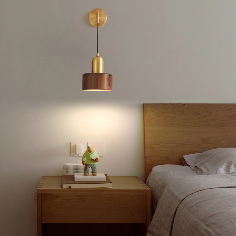 Nordic Wall Light Fixture Minimalist Wooden Wall Light Sconce for Bedroom