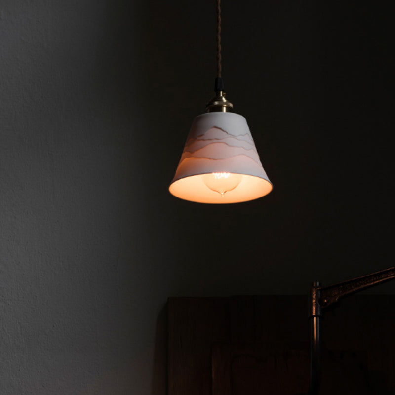 Modern Metal Wall Sconce Cone Shape Wall Lamps with Ceramic Shade