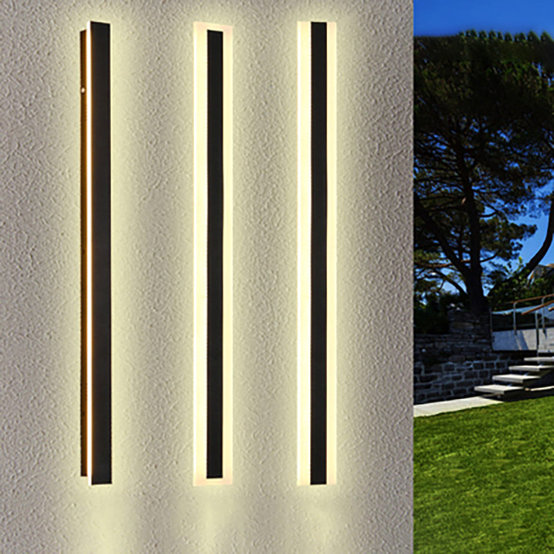 Linear Wall Mount Light Fixture Simple 1 Light Wall Lamps in Black
