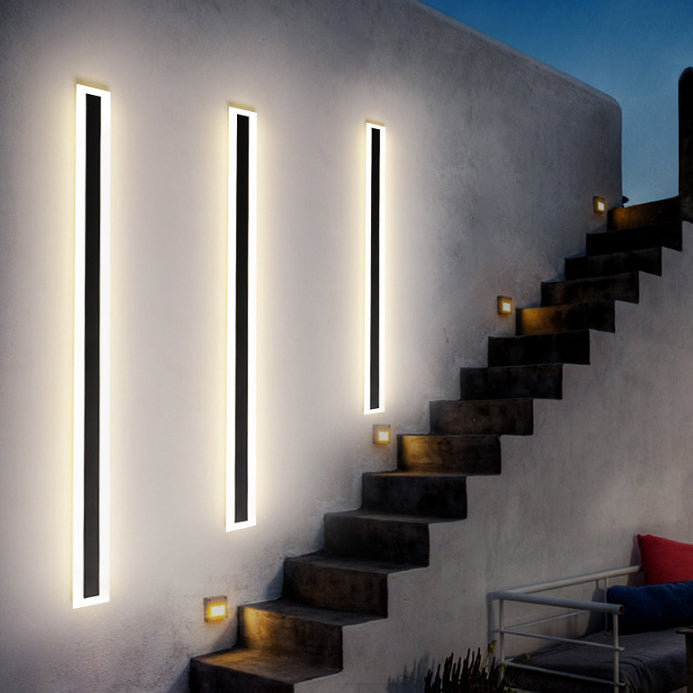 Linear Wall Mount Light Fixture Simple 1 Light Wall Lamps in Black