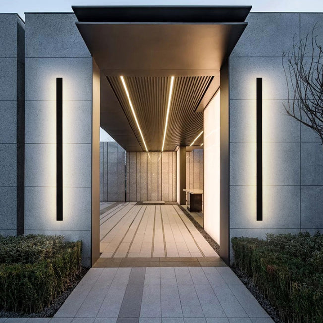 Linear Wall Mount Light Fixture Simple 1 Light Wall Lamps in Black