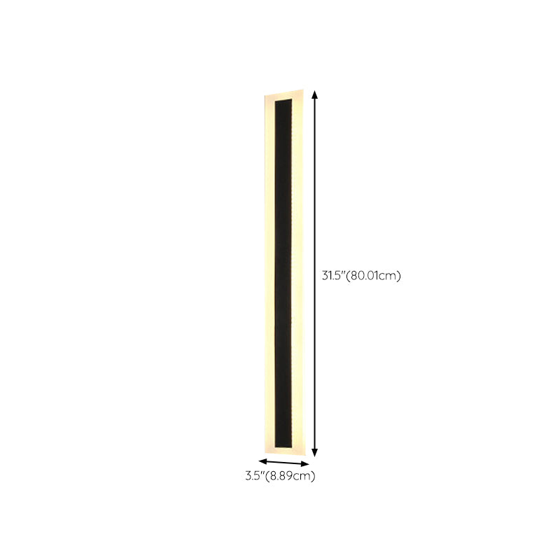 Linear Wall Mount Light Fixture Simple 1 Light Wall Lamps in Black