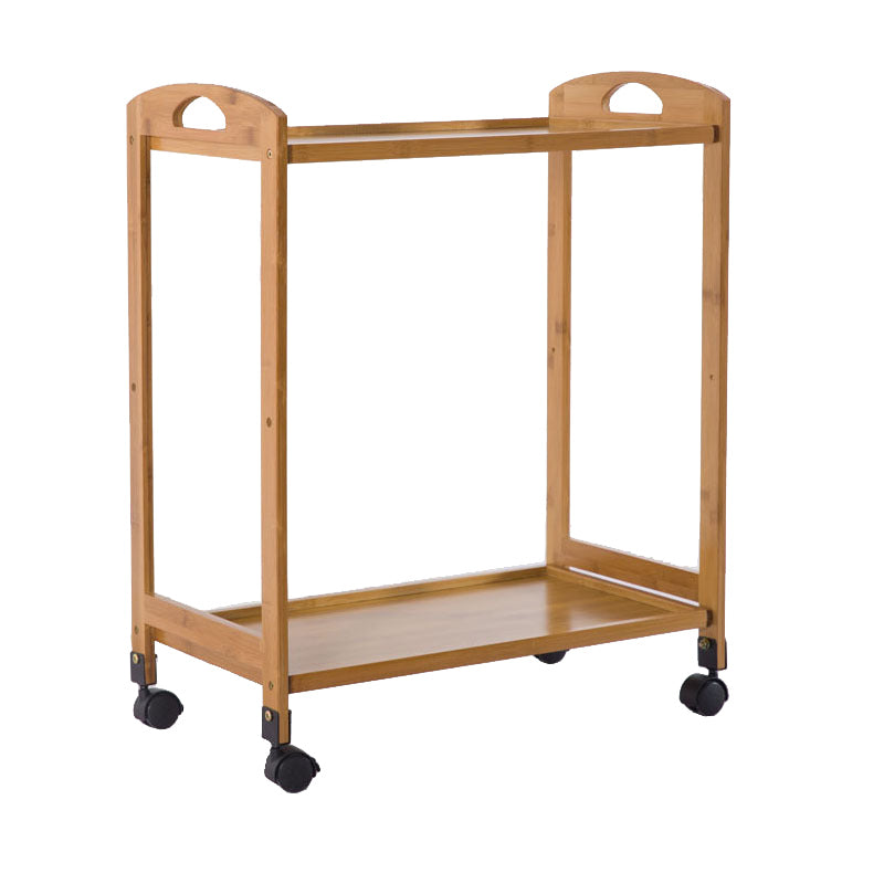 Modern Wooden Prep Table Open Shelves Rectangular Kitchen Trolley