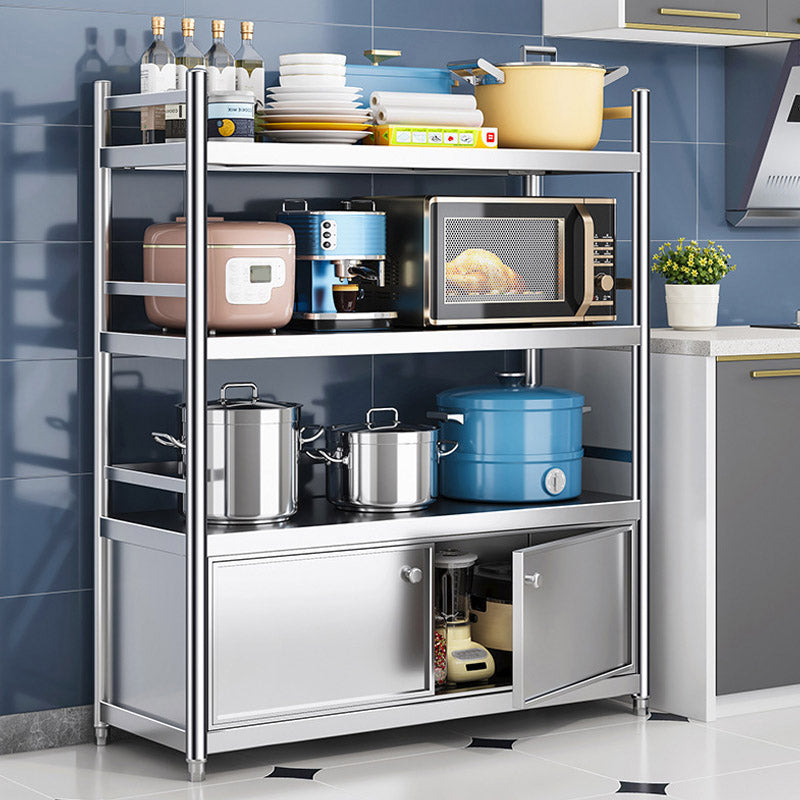 Stainless Steel Prep Table Home Dining Kitchen Island Cart in Silver