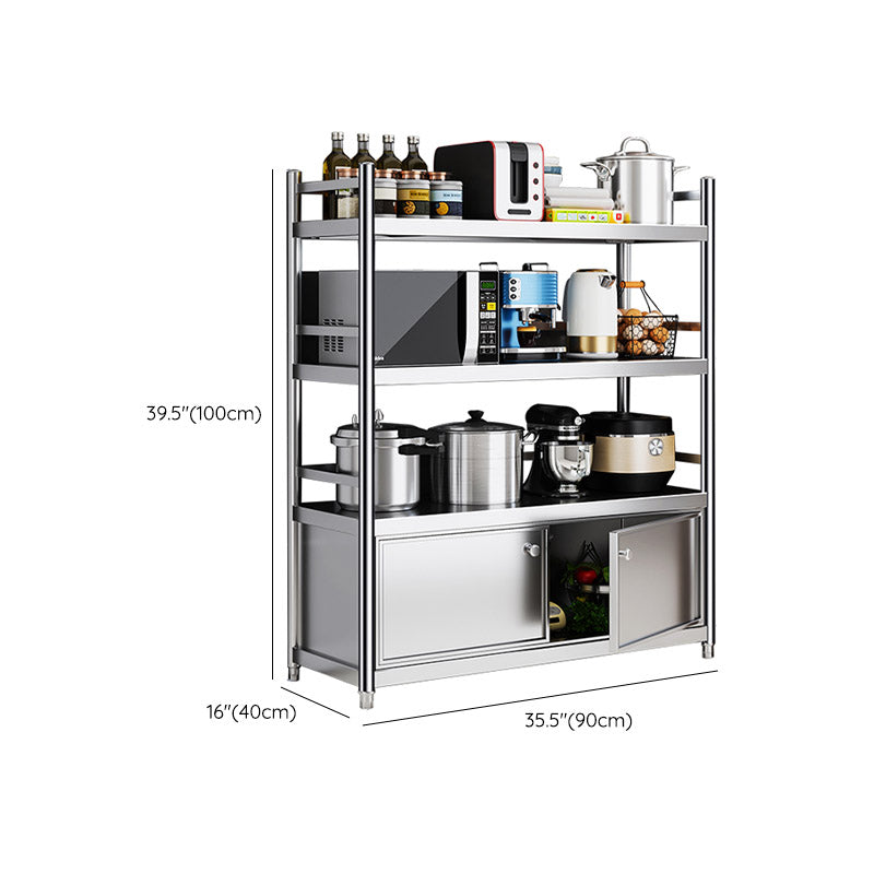 Stainless Steel Prep Table Home Dining Kitchen Island Cart in Silver