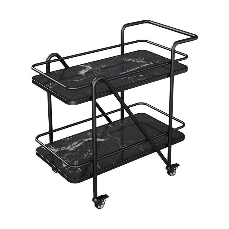 Marble Open Shelves Prep Table Rectangular Dining Room Kitchen Trolley