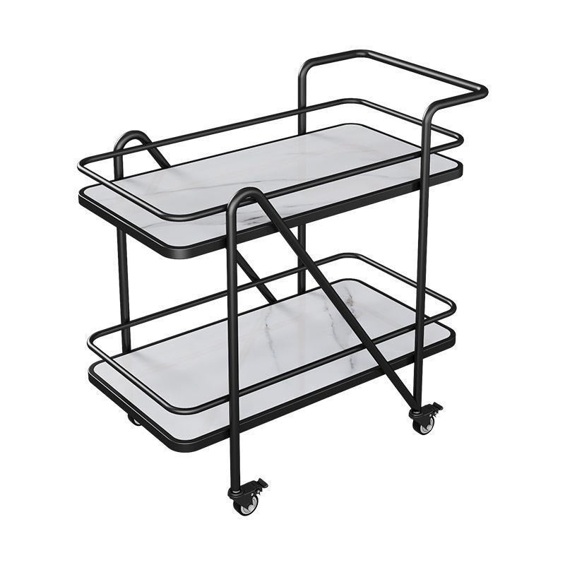 Marble Open Shelves Prep Table Rectangular Dining Room Kitchen Trolley