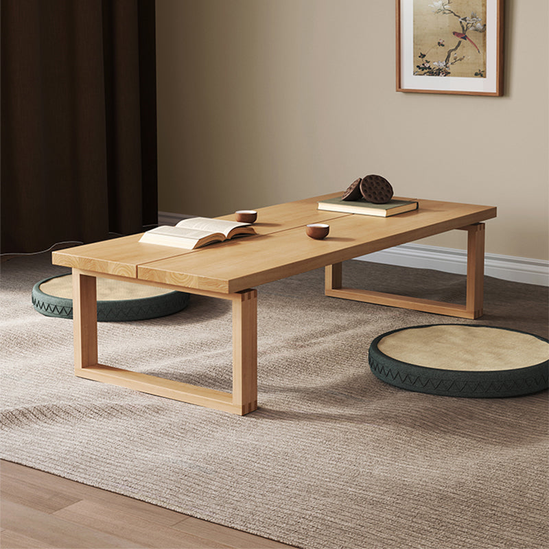 Sled Natural Coffee Table Set Rectangle Solid Wood Coffee Table