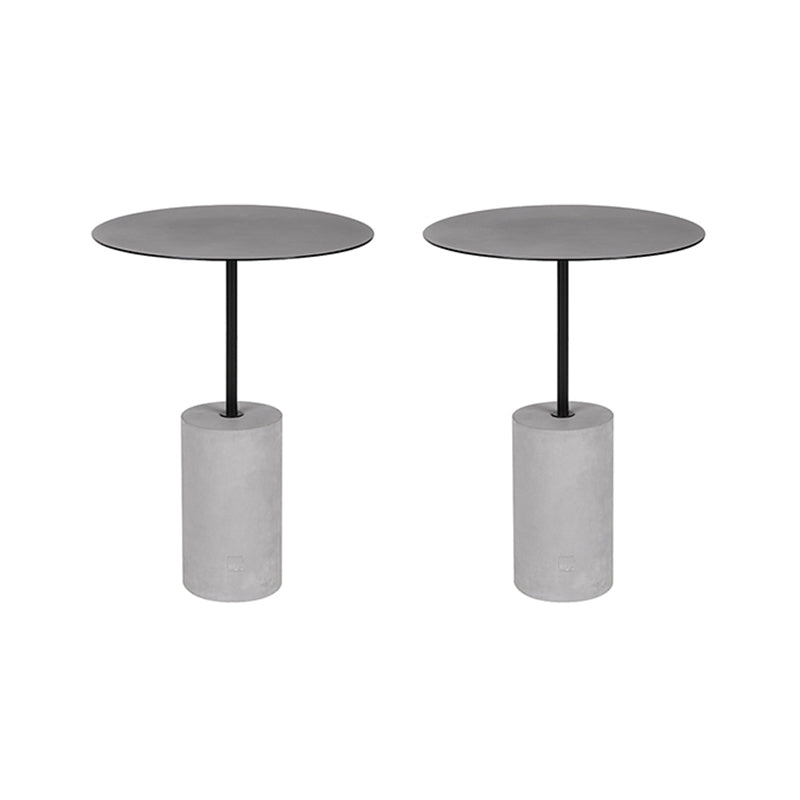 No Distressing End Table Set Modern Round Pedestal Concrete End Table