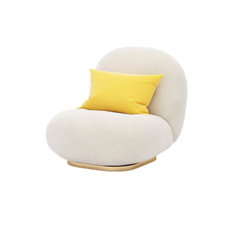 Sloped Arm Curved Sofa Nordic Wool Simple Sofa in White of 27.6" H