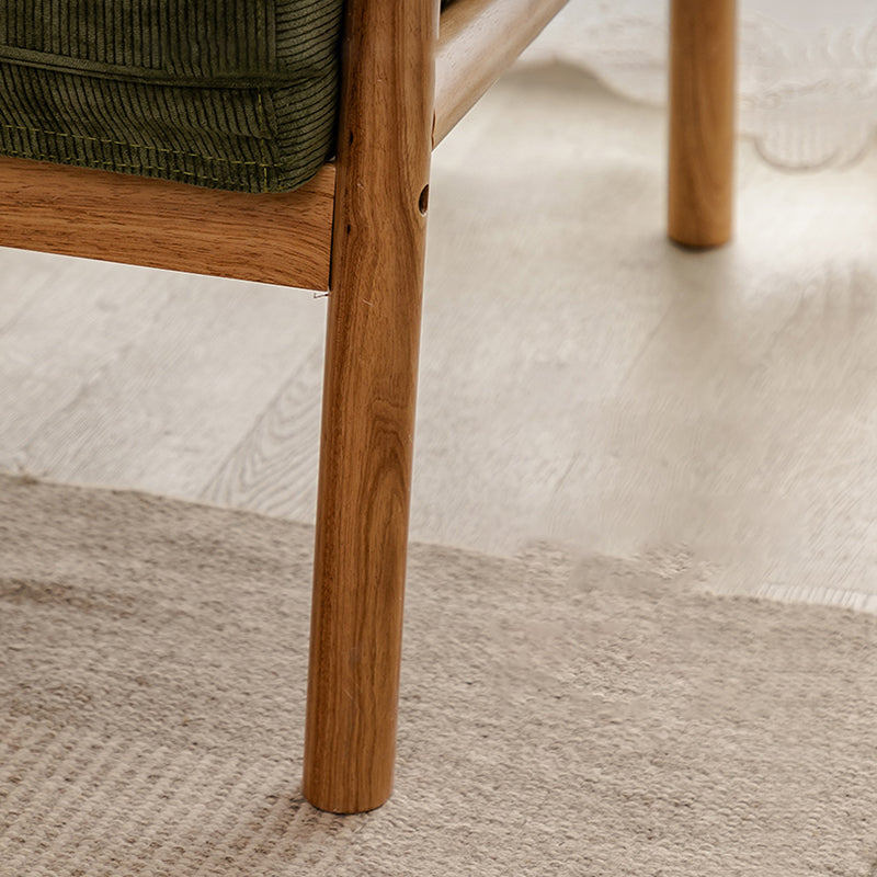 3-Seater Solid Wood Sofa Scandinavian Single Cushion Seat with Pillows