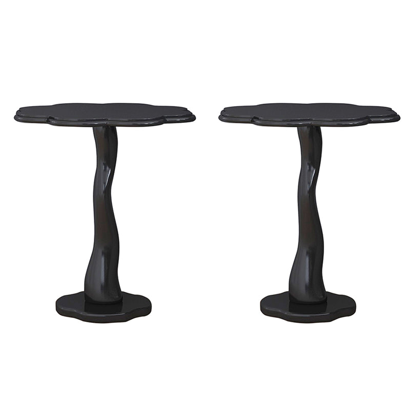 Contemporary Wood Side Table with Cloud Shap Top and 1 Leg Base