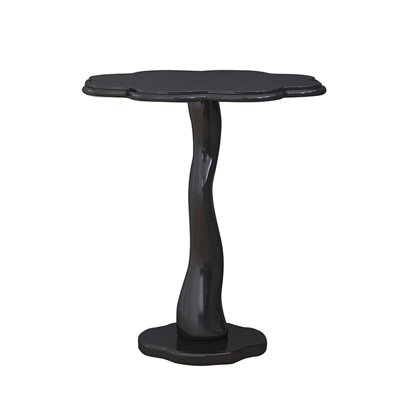 Contemporary Wood Side Table with Cloud Shap Top and 1 Leg Base