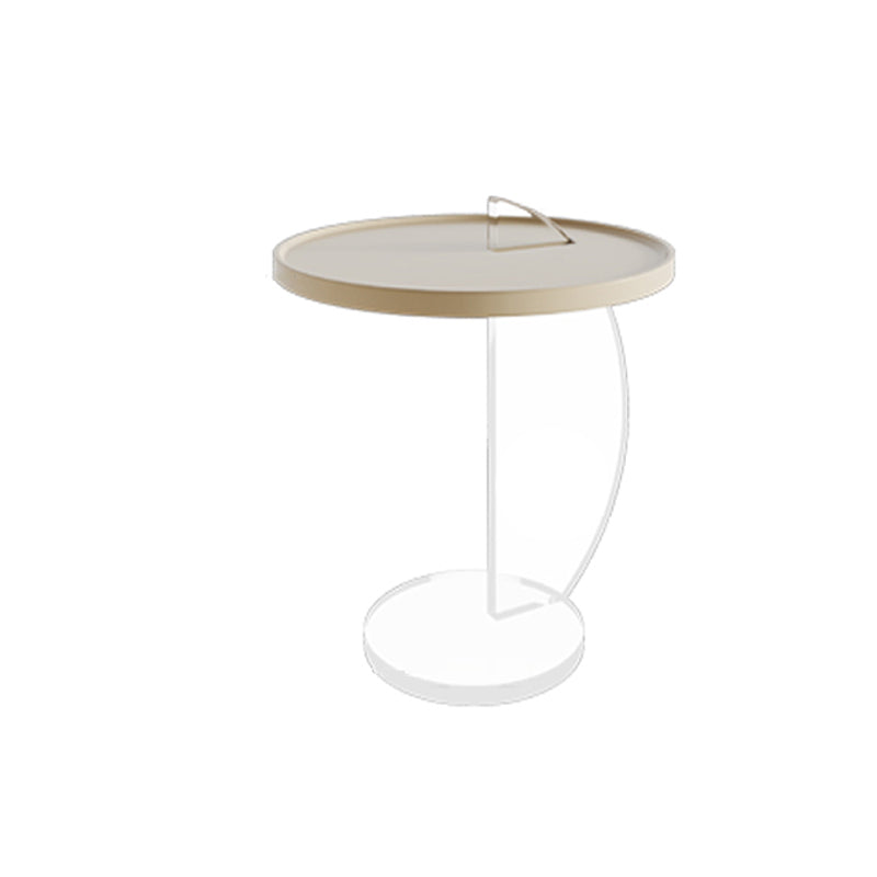 Contemporary Wood Round Top Side Table Acrylic Pedestal End Table