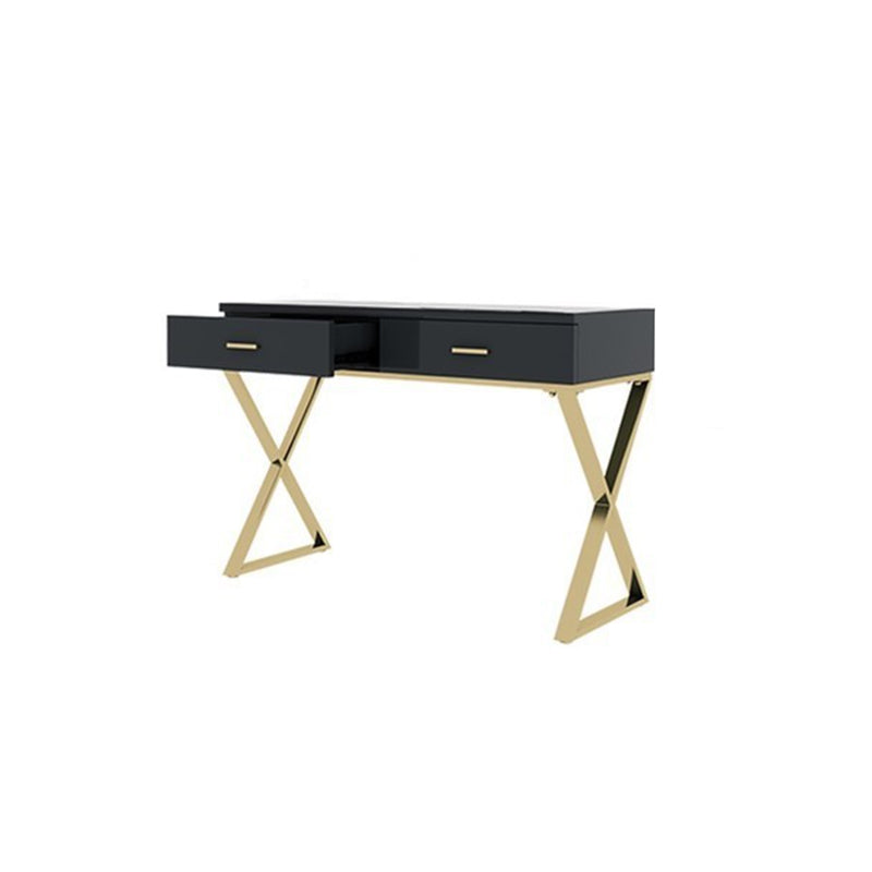 Glam 29.52 " Height 2-Drawer Makeup Table Wooden Vanity Stool