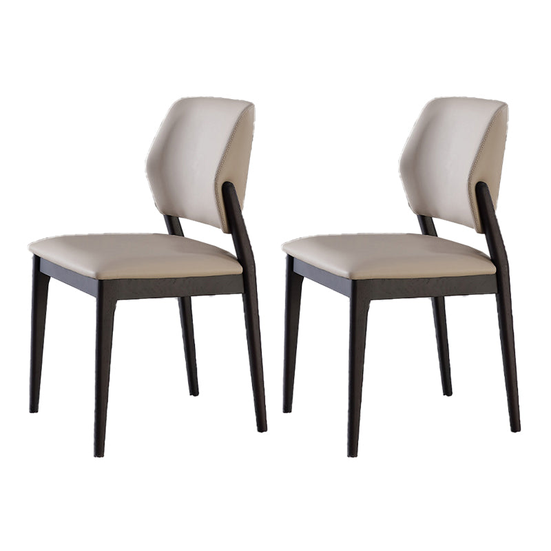 Industrial Solid Wood Side Chair Upholstered Armless Dining Chairs