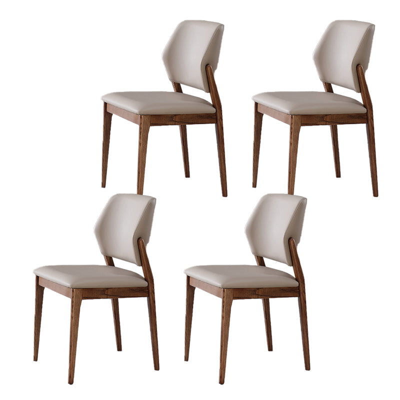 Industrial Solid Wood Side Chair Upholstered Armless Dining Chairs