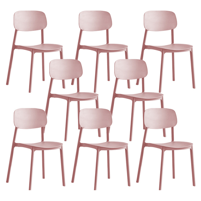 Plastic Dining Armless Kitchen Chair Open Back Dining Side Chair