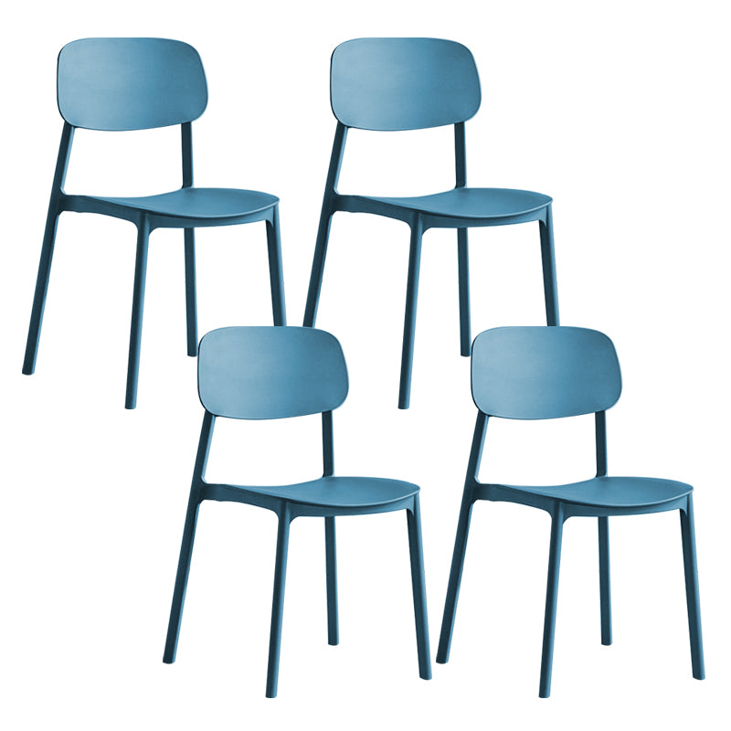 Plastic Dining Armless Kitchen Chair Open Back Dining Side Chair
