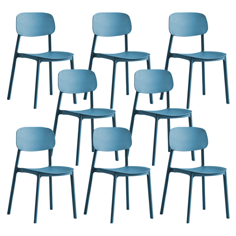 Plastic Dining Armless Kitchen Chair Open Back Dining Side Chair