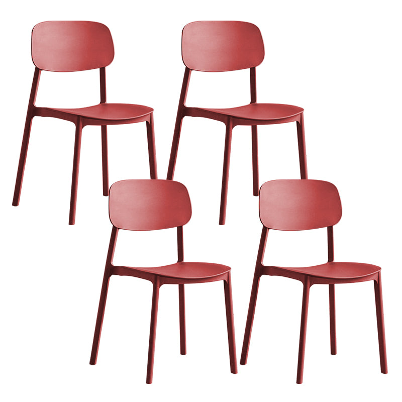 Plastic Dining Armless Kitchen Chair Open Back Dining Side Chair