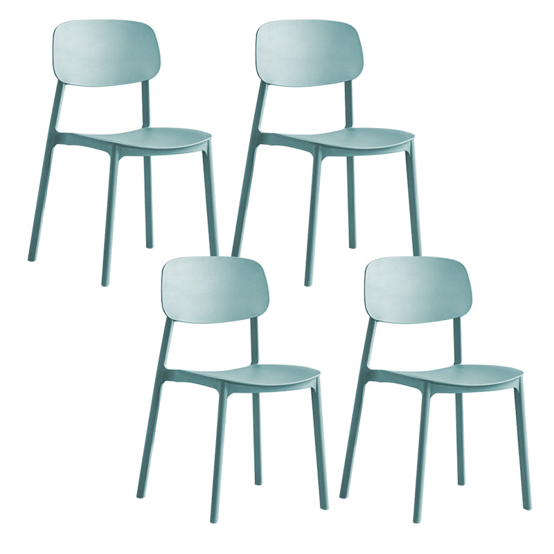 Plastic Dining Armless Kitchen Chair Open Back Dining Side Chair