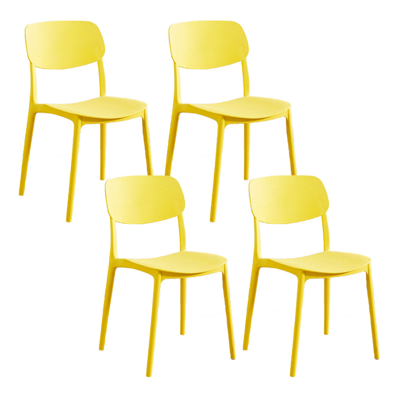 Plastic Dining Armless Kitchen Chair Open Back Dining Side Chair
