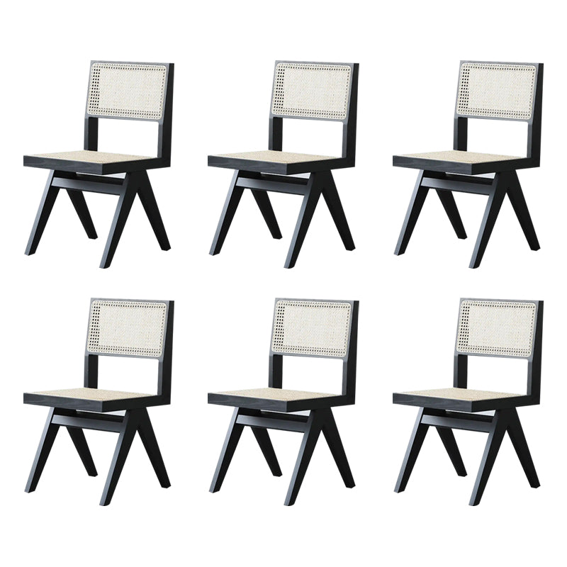 Wood Modern Dining Side Chair Cane Back Dining Chairs for Home