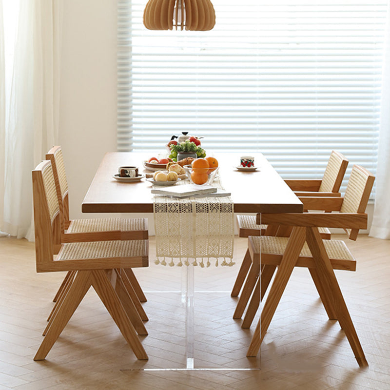 Wood Modern Dining Side Chair Cane Back Dining Chairs for Home