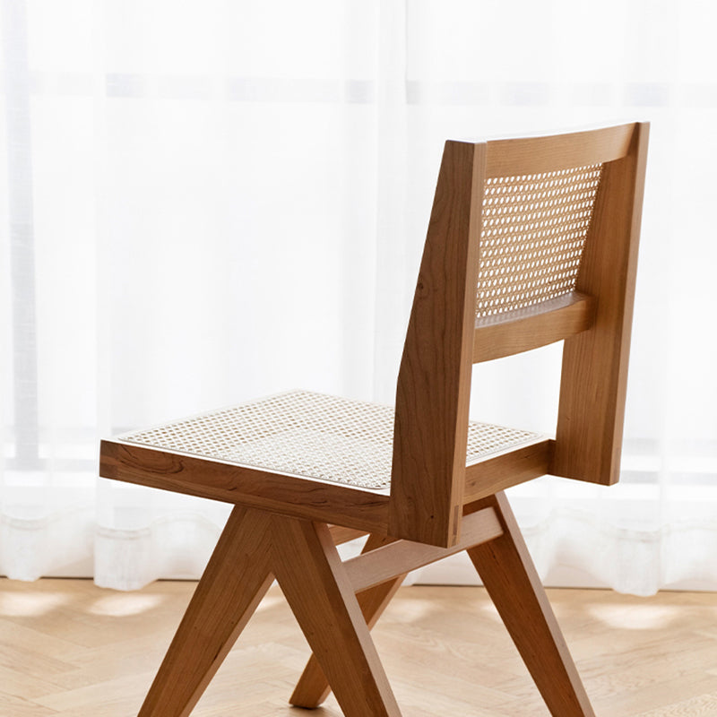 Wood Modern Dining Side Chair Cane Back Dining Chairs for Home