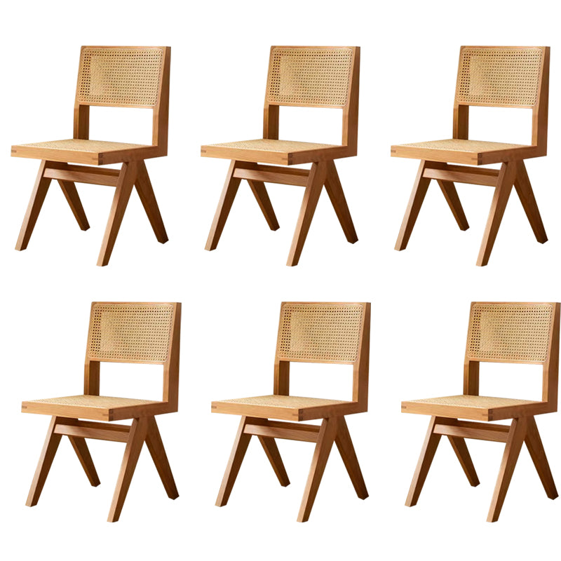 Wood Modern Dining Side Chair Cane Back Dining Chairs for Home