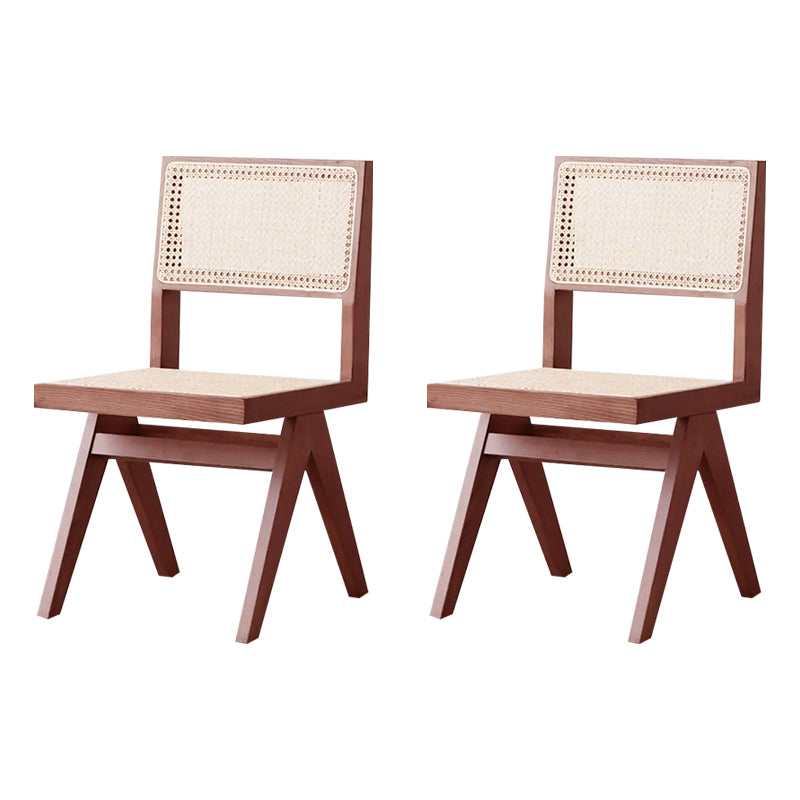 Wood Modern Dining Side Chair Cane Back Dining Chairs for Home