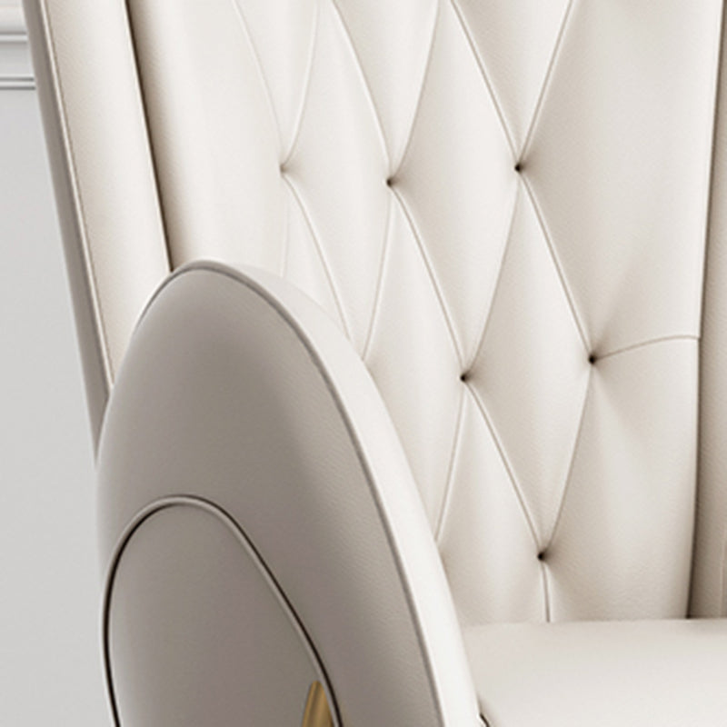 Metal Glam Style Side Chair Parsons Arm Chair with Gold Legs