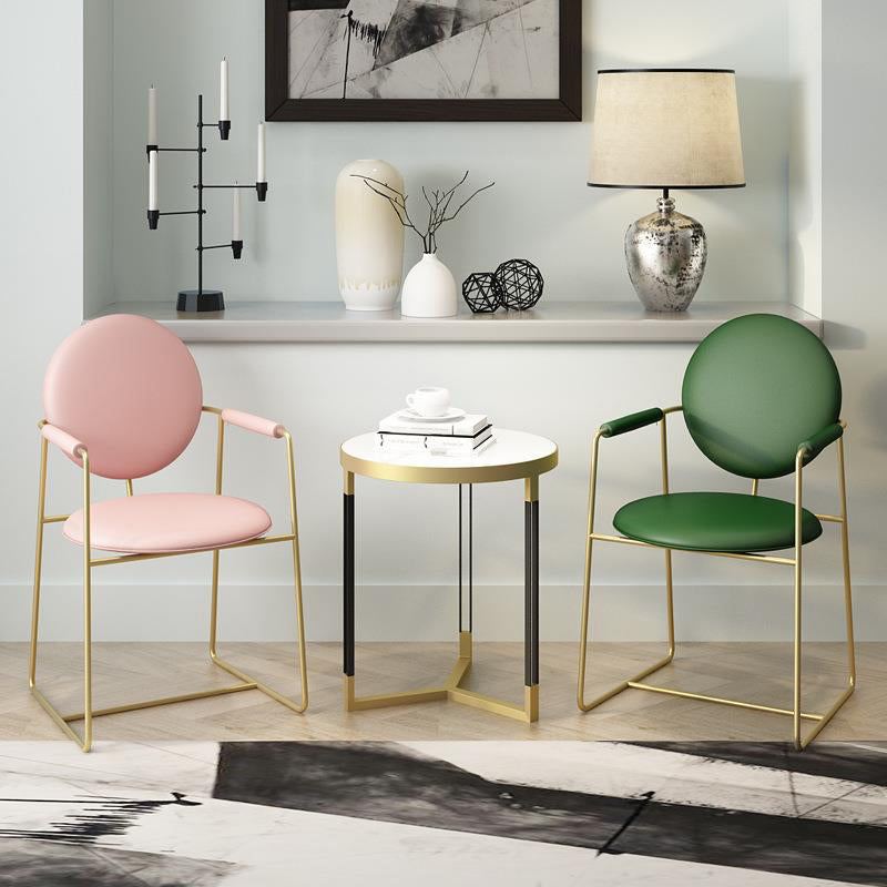 Glam Indoor Home Side Chair Gold Legs Upholstered Dining Chair