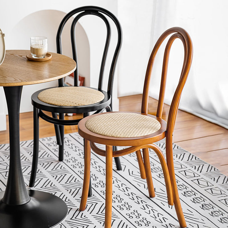 Modern Style Patio Side Chair Windsor Back Armless Dining Chair