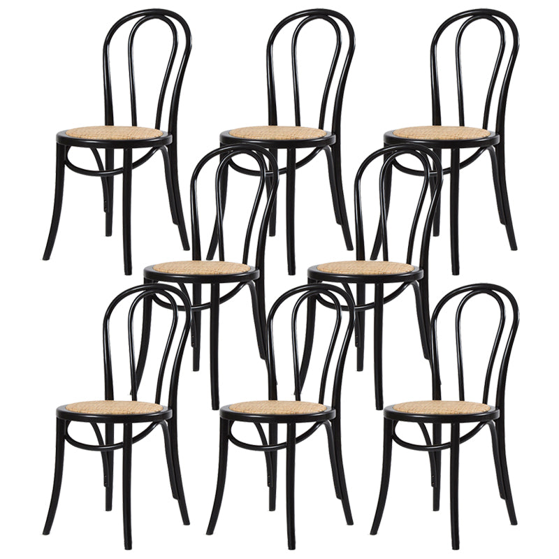 Modern Style Patio Side Chair Windsor Back Armless Dining Chair