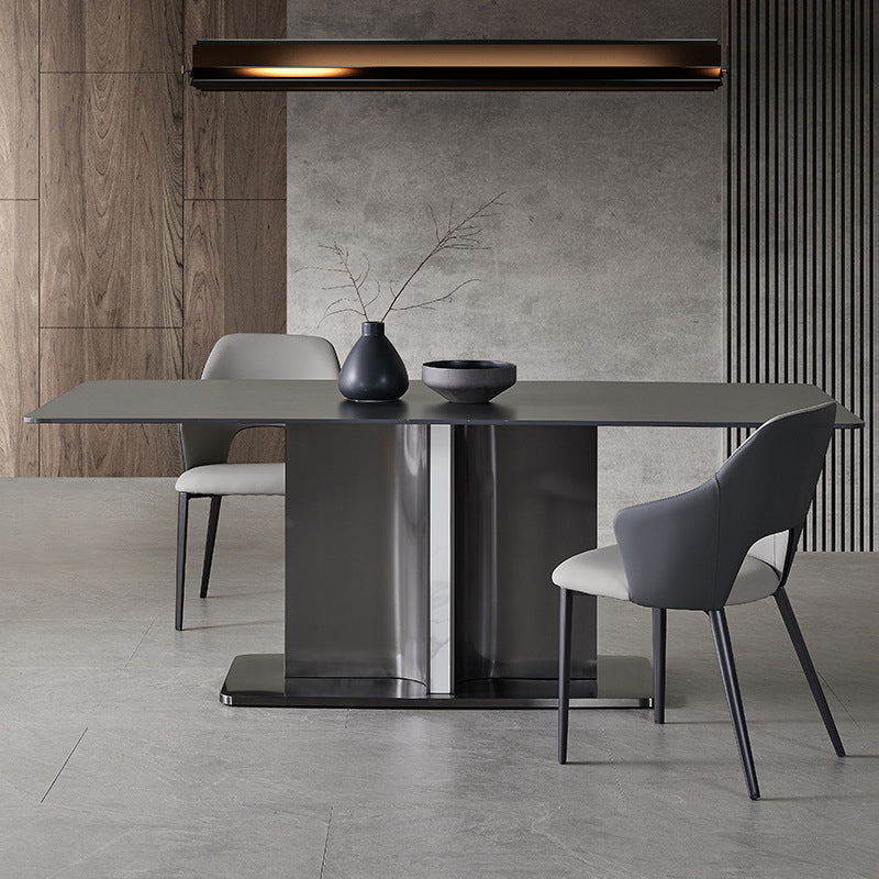 Contemporary Faux Leather Dining Chairs Black Legs Arm Chair