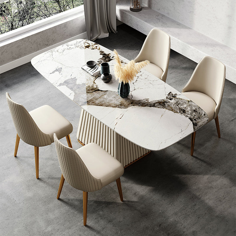 Home Glam Dining Side Chair Kitchen Faux Leather Upholstered Chair