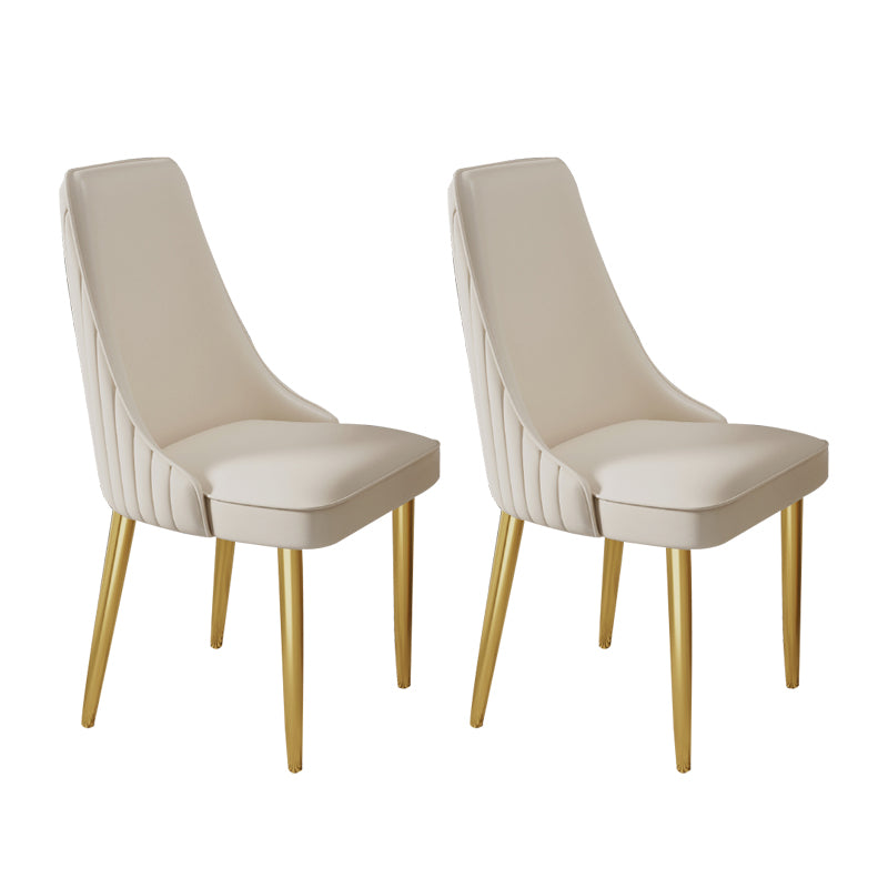 Home Glam Dining Side Chair Kitchen Faux Leather Upholstered Chair