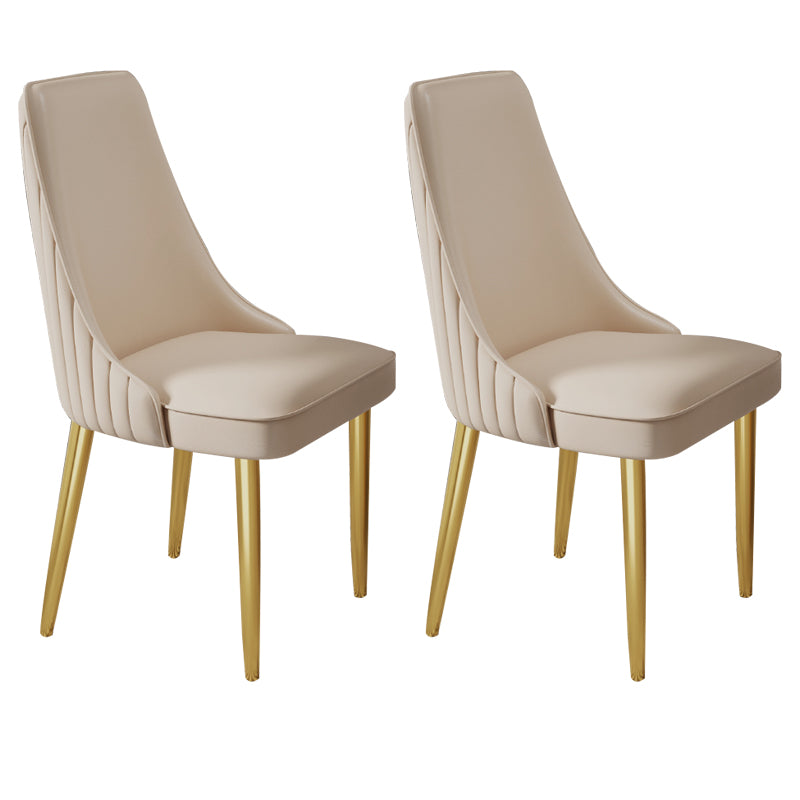 Home Glam Dining Side Chair Kitchen Faux Leather Upholstered Chair