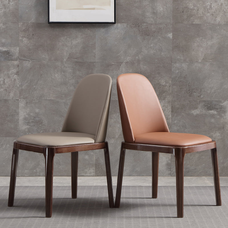 Faux Leather Dining Chairs Industrial Parsons Armless Side Chair