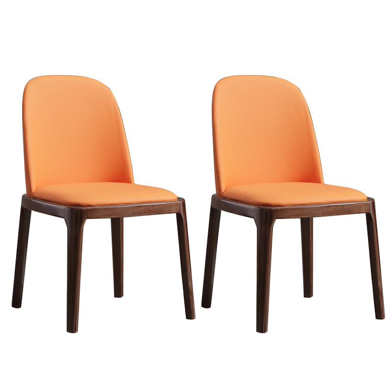 Faux Leather Dining Chairs Industrial Parsons Armless Side Chair