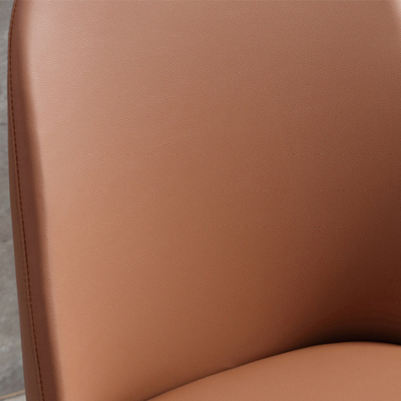 Faux Leather Dining Chairs Industrial Parsons Armless Side Chair